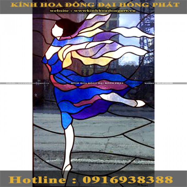 Tranh kính hoa đồng - 006