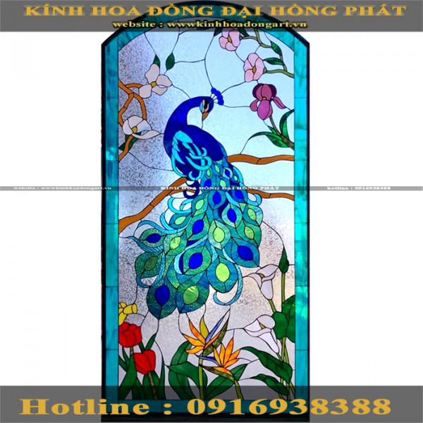 Tranh kính hoa đồng - 004